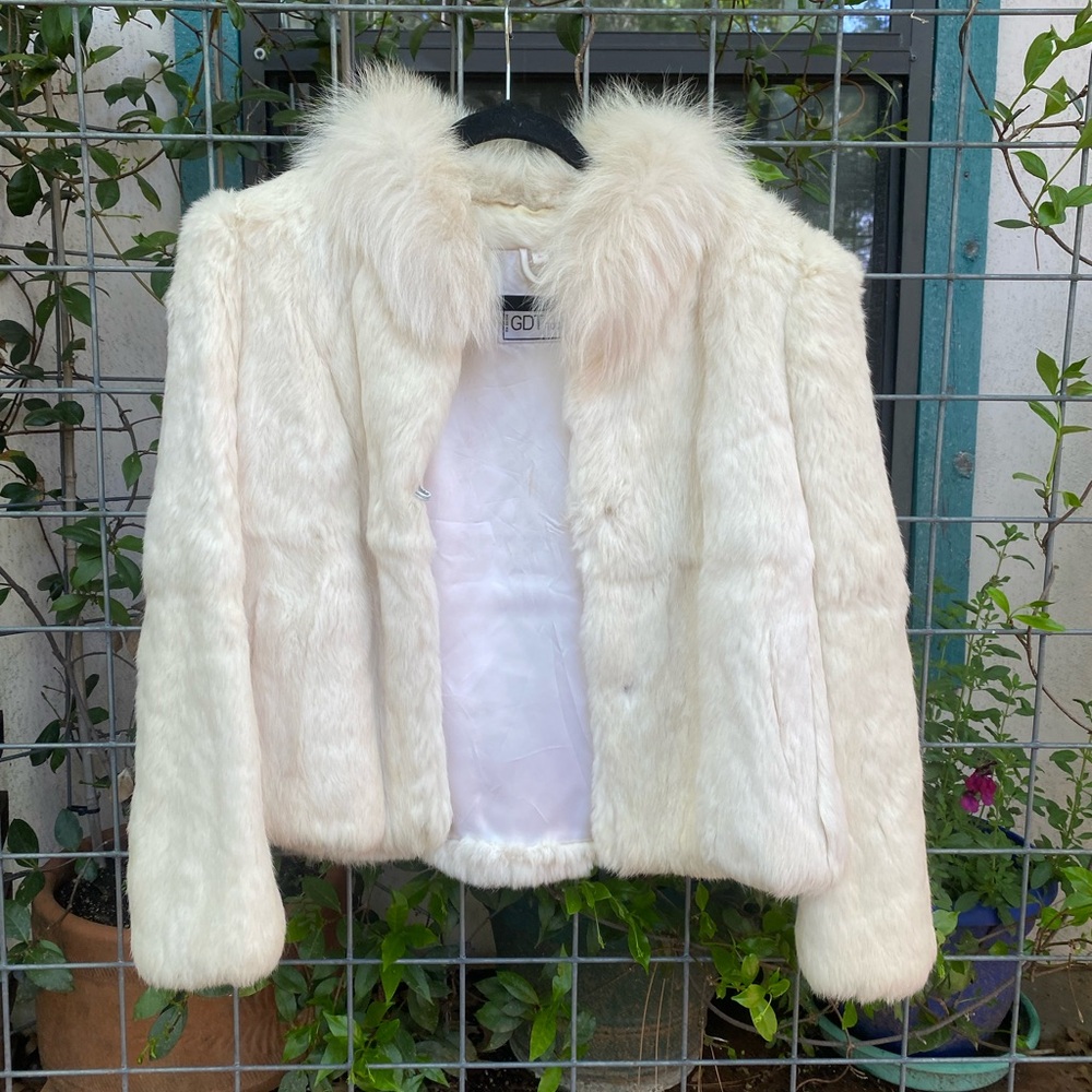 Elegant Vintage Rabbit and Fox Fur Jacket